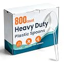 800 Count Clear Plastic Spoons Disposable, Heavy Duty Spoons Silverware