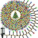 800 LED Christmas Tree Lights, Flowing Twinkling Cluster Lights Multicolor