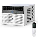 8000 BTU Window Air Conditioner - 115V Quiet Ac Unit Window With Remote,U-Shaped Mini Air Conditioner with Wifi-Enabled,3 In 1 Design,for Bedroom,Office,Home,White