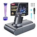 FLYLINKTECH 8000mAh V7 Battery Replacement, Li-ion Battery for V7 SV11 Compatible with Animal Fluffy Trigger Motorhead Mattress Absolute and Total Series Vacuum Cleaner with with 2 Filters