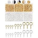 800pcs FIVEIZERO Gold & Silver Small Screw Eye Pins for Jewelry Making & DIY Crafts, Mini Eyelet Screws for Art Projects & Bead Charms, Tiny Eye Hooks in 3 Sizes for Crafts