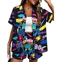80s 90s 2 Piece Outfits for Women Retro Theme Party Disco Matching Sets