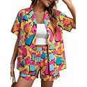 80s 90s 2 Piece Outfits for Women Retro Theme Party Disco Matching Sets