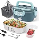 80W Electric Lunch Box for Adults, 1.5L Heated Lunch Box Food Warmer