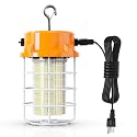 80W LED Temporary Work Light 12000Lm 5000K Construction Lights Led Work Light IP67 Dust Waterproof Portable Lights with Stainless Steel Guard Hook for Mine Wharf Job Site Garage Factory Lighting