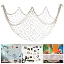 80x40 Inch Fishing Net Decor, 3mm Natural Cotton Decorative Fish Nets Party