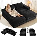 81" Oversized Double Chaise Lounge Chair, Cloud Boneless Sofa Bed