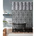 84 Inch Gothic Lace Shower Curtain. SH Black-White 84