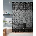 84 Inch Gothic Shower Curtain with Valance. SH Black 84