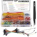 840Pcs Jumper Wire Kit Solderless Flexible Breadboard 14 Lengths Assorted Preformed Breadboard with 65Pcs Breadboard Jumper Wires, Tweezers & Plastic Box