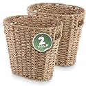 84ECO 2-Pack Oval Seagrass Garbage Can for Bathrooms