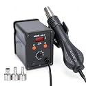 858D II Entry-Level Hot Air Rework Station Iron Kit with 3 Hot Air Nozzles (5/8/10mm), PID Temp Control, Adjustable Temp 212℉~896°F & Air Volume, °C/°F Conversion, Auto Stand-by Mode