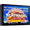 85in Weatherproof Outdoor TV Cover with Lock, Hard Cover and Durable, Clear Dust-proof Television Enclosure for 80-85inch Screens for Outside, Full Motion TV Wall Mount and 4 Cooling Fans Include