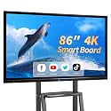 86 Inch 4K UHD Interactive Whiteboard, 20-Point Touch Smart Board, All in One Smartboard for Office, Digital Smart Whiteboard Built in Dual System for Office and Classroom (Board Only)