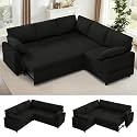 8734 Fabric Sectional Couch wPull Out Bed