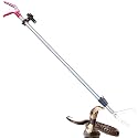 87'' Telescopic Snake Tongs, Aircraft-Grade Aluminum Alloy Reptile Grabber Rattle Snake Catcher Wide Jaw Handling Tool with Lock for Hunting Game Finders