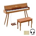 88 Key Digital Piano Keyboard with Bench, Triple Pedal, Headphone
