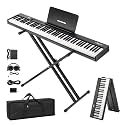 88-Key Folding Portable Keyboard with Accessories, Compact and Lightweight Electric Piano for Travel Practice, Home Use and Music Learners