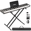 Garvee 88 Key Full-Size Semi-Weighted Electronic Keyboard Piano, Portable Design with Headphones, Sustain Pedal, Stand, Power Adapter &amp; Travel Case - Perfect for Beginners and Adult Players