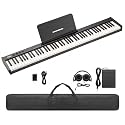 Garvee 88 Key Full-Size Semi-Weighted Electronic Keyboard Piano, Portable Design with Headphones, Sustain Pedal, Power Adapter &amp; Travel Case - Perfect for Beginners and Adult Players