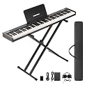 88-Key Portable Electric Keyboard with Accessories, Compact Digital Piano for Learning, Practice and Travel Use