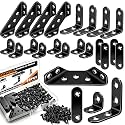 88PCS L Brackets for Shelves,4 Sizes Angle Corner Braces Metal L Bracket Heavy Duty for Wood,Stainless Steel Furniture Corner Connector, Corner Brackets for Wood (0.97",1.55",2.44")