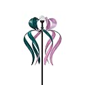 89" Wind Spinner Outdoor with Solar Light, Extra Large Metal Kinetic Wind Sculptures Spinners, Windmill for Garden Yard Patio Lawn Decor -Dancing Ribbon (20" W x 89" H)