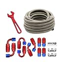 8AN 20FT Fuel Line Hose Kit with Fitting,Braided 1/2" CPE Fuel Oil Hose
