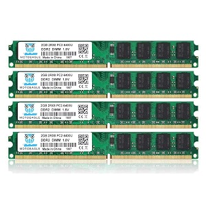 8gb kit 2gbx4 ddr2 800 udimm ram motoeagle pc2 6400 6400u 18v cl6 240 pin non-ecc unbuffered desktop memory modules
