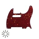 8Hole Tele Pickguard for Fender Telecaster Guitar,Red Tortoise 4Ply