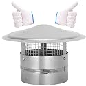 8Inch Chimney Cap,8 Inch Adjustable Stainless Steel Chimney Cap,304 Steel Round Rain Cover with Mesh Screen,Universal Cone Top Roof Cap for Wood/Oil Stove Vent,Weatherproof & Easy Installation,Silver