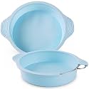 8Inch Round Cake Pans for Baking with Metal Reinforced Frame,Nonstick Silicone Cake Molds for Homemade Layer Cakes,Cheesecake, Brownies and Desserts,Oven Dishwasher Safe, 2 Pack