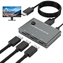 8K DisplayPort Switch 3 in 1 Out, DP Switches Selector Support 8K@60Hz, 4K@144Hz Compatible with PC Host Monitor Laptop etc. Note: Not an 1 in 3 Out hdmi Splitter