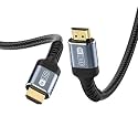 8K HDMI 2.1 Cable 8ft 48Gbps Ultra High Speed Braided Nylon HDMI Cord-8K@60Hz 4K@120Hz Compatible for Monitor/TV/PS5 4 3/Laptop/Xbox Series X/Projector/Blu-ray Players