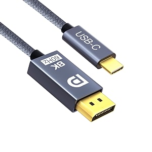 8k usb c to displayport cable 10ft qces type c to dp 14 cable thunderbolt 3 to displayport 8k60hz 4k144hz120hz 2k240hz dp14 adapter compatible with 2021 macbook proair ipadmac mini xps 15