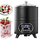8l Stainless Steel Greek Yogurt Maker Machine,Yogurt Maker with Temperature Control,Home Yogurt Incubator Electric Fermentation Machine for Fruit Vinegar,Yogurt Black-12L