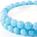 Natural Blue Jade Chalcedony Round Beads 6mm 60Pcs for DIY Jewelry Making