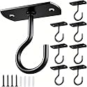 8Pack 2.5In Ceiling Hooks for Hanging Plants Outdoor Flower Basket Black
