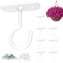 8Pack 2.5In Ceiling Hooks for Hanging Plants Outdoor Flower Basket White