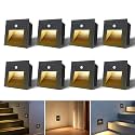 8Pack 120V LED Recessed Step Light with Motion Sensor Warm White