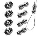 8Pcs 1/8 Inches M3 Cable Clamps, 4 Pcs Duplex Double Bolt Cable Clamps + 4 Pcs Simplex Single Bolt Wire Rope Clips for 1/8Inch (1.5mm-3mm) Diameter Wire Cable/Wire Rope, Wire Clamp Tool for Outdoors