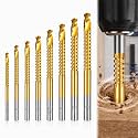 8PCS 3-10mm Titanium Coated Drill Bit Set, HSS Twist Side Cutting Drill Bit