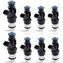 8pcs Fuel Injectors 17113553 17113698 FJ10062 4 Holes Compatible for Chevy Silverado Suburban Tahoe, Compatible for GMC Sierra Yukon, Compatible for Cadillac Escalade