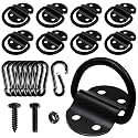 8PCS Heavy Duty D Ring Tie Down Anchor Hooks, Large D Ring Tie Down Anchor 3600LBS Breaking Strength with Carabiner, Tie Down Anchor with Bolts Screws for Trailer Truck Boats Camper Pickup ATV