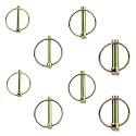 8PCS Heavy Duty PTO and Hitch Lynch Pins, Clip and Cast Iron Pull Ring &amp; Positioning Pin for Trucks, Tractors, Hand Carts, Towing Mowing,Lawn Mowers &amp; Trailers（3/16'' 1/4'' 5/16'' 7/16''