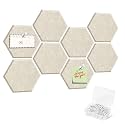 8PCS Hexagon Felt Bulletin Cork Tiles, Bulletin Board for Walls Decor