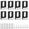 8pcs Mirror Holder Clips Kit, Metal Mirror Clips, Mirror Hanging Hardware Kit, Stainless Steel Mirror Hooks Heavy Duty Tile Hanger Frameless Wall Mounting Hanger for Mirror Tile Picture Frame Hanger