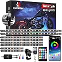 8PCS Motorcycle RGB LED Light Kit with Handlebar Switch Brake Turn Signal, Multicolor Underglow Lights with APP/RF Remote, Neon Strips 12V Waterproof for Sport Bike, Cruiser, Street &amp; Dirt Motorcycle