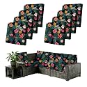 8Pcs Outdoor Cushion Covers Stretch Patio Cushion Covers Sofa Cushion Cover