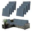 8Pcs Outdoor Cushion Covers Stretch Patio Cushion Covers Sofa Cushion Cover